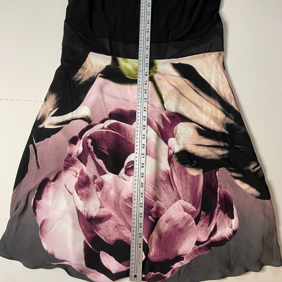 NWT Le Chateau Women’s Sleeveless Midi Dress Black Purple Pink Floral Size XL - Picture 4 of 11